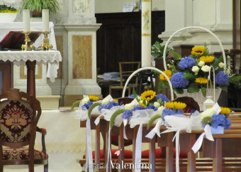 Colori primari per un matrimonio autunnale: giallo oro e blu